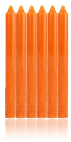 Juego de 6 Velas Cilíndricas para Candelabro de 20 cm - 100% Parafina con Mecha de Algodón - Elegancia y Aroma Natural de Miel