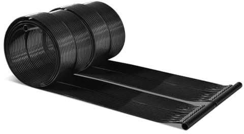 RELAX4LIFE Solar Poolheizung, 300 x 75cm PE-Solarkollektor mit Anschluss für Wassererwärmung, UV-Beständiger Sonnenkollektor mit Komplettset für Schwimmbad (Schwarz 300 x 75cm)