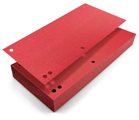 Netuno 100 Trennstreifen für Ordner Rot 240x105mm Trennblätter aus Karton 190g/m2 4-fach gelocht zum Sortieren und Trennen von Dokumenten Register-Streifen Trennlaschen Ablagestreifen Aktenstreifen