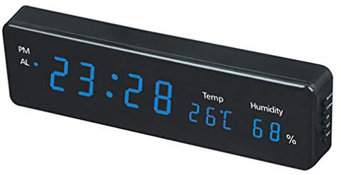 Horloge Murale Numérique À Led, Grande Avec Thermomètre Et Hygromètre, Horloge Murale À Led Enfichable, Réveil Électronique, Affichage Lumineux À Led, Pour La Maison, Le Bureau, Le Métro, L'Hôpital,