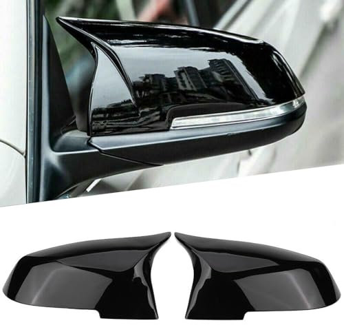 GEARCELL Pair Car Wing Mirror Covers Caps, Replacement Rearview Side Mirror Covers Replacement FIT For BMW F20 F22 F23 F30 F31 F32 F33 F36 F87 M2 X1 E84 Door Mirror Covers Caps GLOSSY BLACK