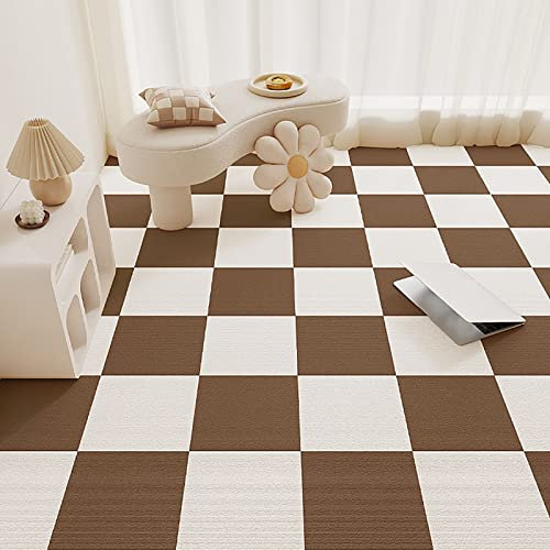 Teppichfliese selbstklebend 50 x 50 cm rutschfeste Teppichfliesen zum Abziehen und Aufkleben, multifunktionale Fußmatten, zweifarbige, Selbstklebende Teppichbodenfliesen zum Spleißen für Zuhause und