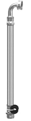 Garden Hose Extender, Kink-Free Hose Saver,Braided Stainless Steel Water-Inlet Hose (90 Degree Elbow)