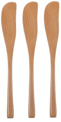 PHENOFICE Spatola Per Crema in Legno Set Da 3 Pezzi Manico Ergonomico Per Uso in Cucina