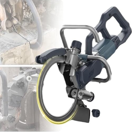 Cortadora De Pared De Hormigón De Mano, Cortadora De Ranuras Para Pared Con Sierra Circular Eléctrica, Profundidad De Corte 27Cm/10 Pulgadas, Para Granito, Porcelana, Madera, Hormigón, Piedra,9500W