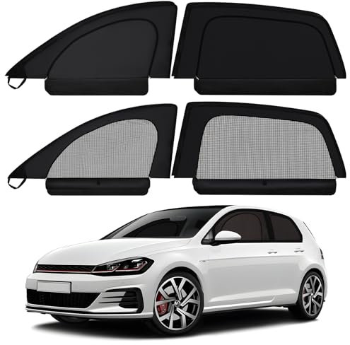 XCBYT Parasole Auto Laterale per VW Golf VII 2015-2021, Tendine Auto Oscuranti Protezione Privacy, Protezione Dagli Insetti, Traspirante, Tenda Camper Finestrino Laterale 4 Pezzi