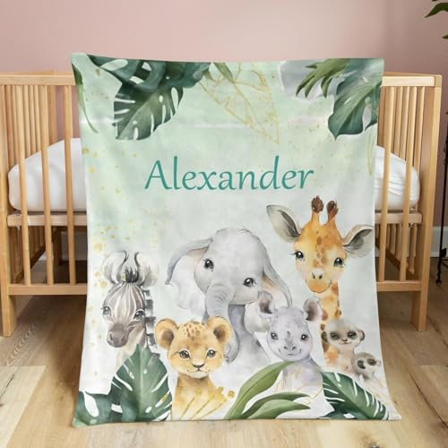 Babydecke mit Namen Personalisiert,Flauschige Warme Kuscheldecke mit Namen und Geburtsdatum,Geschenk Baby Taufe Geburt Mädchen Junge für Kinderdecke Namensdecke Krabbeldecke