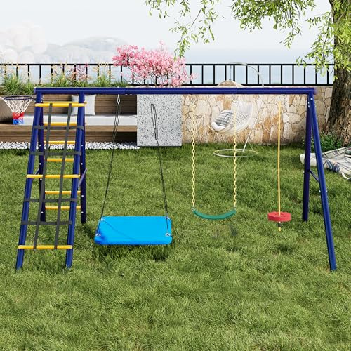 DRIXNO Multifunktionales Outdoor-Schaukel-Set – 3 Outdoor-Schaukel-Kombination, Hängeschaukel, Gurt-Schaukel, Kletterseil-Schaukel, EIN Outdoor-Spielparadies