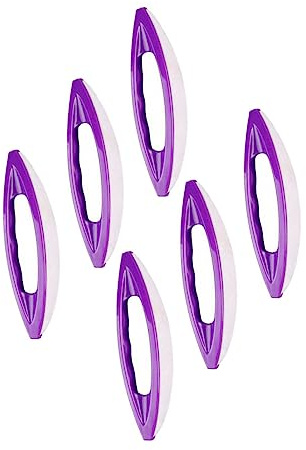 Happyyami 6pcs Purple Sheepskin Nail Art Brush and Nail Buffer Tool Professional Household Care Supply for Diy Manicure and Polishing