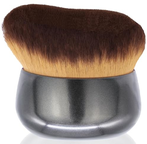 TELAIN Extra stor kroppsmakeupborste - 75 mm stor Kabuki borste för självgenomträngande, benmakeup och solpulver, perfekt för solskyddsmedel, ansikte och rygg (svart)