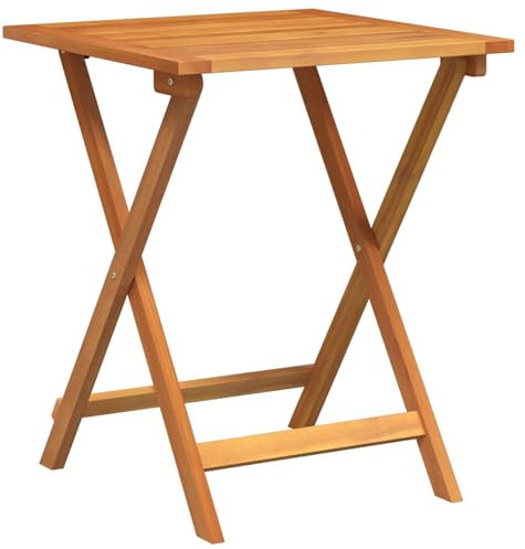 vidaXL Table de Jardin Pliante Naturel 60 x 60 x 72 cm, Table d'extérieur Pliable légère, Bois d'acacia, Design Moderne, résistante aux UV, Parfaite pour Jardin, Patio, terrasse