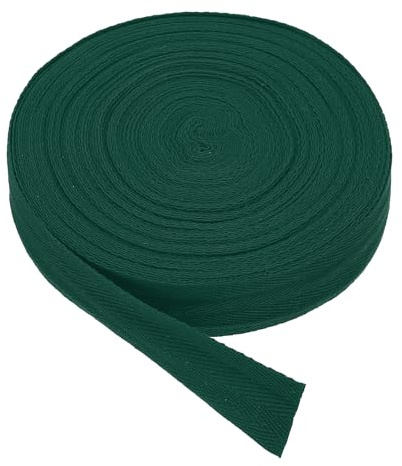 PATIKIL Cinta De Sarga De Algodón De 1.2 Pulgadas 23 Yardas Cinta De Algodón Cinta De Sesgo Ribete De Trama Espiga Para Costura Envoltura De Regalo Artesanía DIY Verde Oscuro