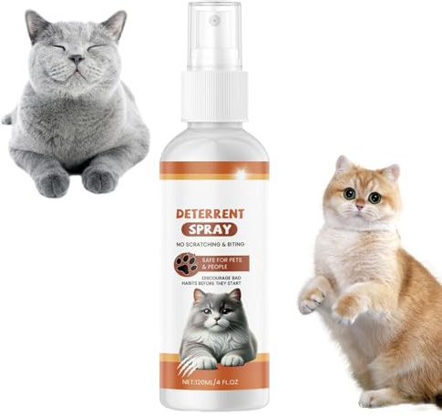 Spray anti graffio per gatti, spray anti masticazione, 120 ml, efficace aiuto per l'allenamento comportamentale, protezione per pavimenti, divani, tende, tappeti, piante, per interni ed esterni