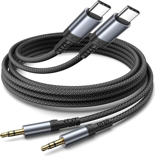 Aux Kabel USB C 1M 2Pack, USB C auf Aux Kabel USBC zu aux Cabel usb c Auto | Aux Kabel für iPhone 17/16/16 Pro Max/16 Plus/15/15 Pro Max/15 Plus, iPad, Galaxy S25 Ultra/S24/S23/S22/S21, Pixel, Huawei