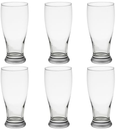 Queensway Home & Dining Beer Glasses Set, Classic Tulip Pint Glass for Lager, Ale, Cider & Soft Drinks – Perfect for Bars, Pubs, Parties & Gifting - 565ml Capacity - Sets of 2, 4, 6 or 8