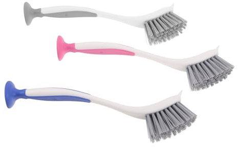 WRITWAA Long Dish Brush Cleaning Brush 3Pcs Vertical Design Removes Grime PP Material Kitchen Cleaning Tool for Home and Toilet
