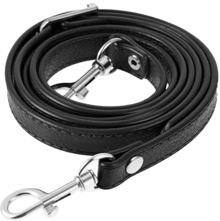 PEOVLVN Leather Purse Strap, Purse Straps Replacement Crossbody Bag Strap with Metal Buckles Long Adjustable Purse Straps for Handbags and Crossbody Bag Accessories(Black)