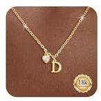Maynor Gold Damen Buchstaben Kette mit 5A Zirkon Herz Anhänger–Initialen A-Z Halskette, 18K Vergoldet Personalisierte Namenskette Mode Schmuck Geschenk für Frauen Mädchen