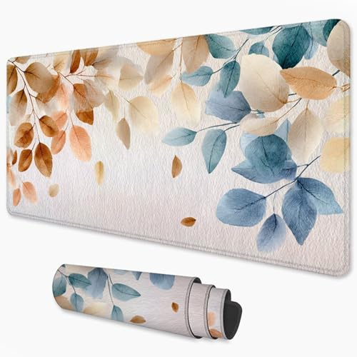 Alfombrilla Ratón Hoja Mouse Pad 800x400 mm, Grande Alfombrilla Gaming Sencillez con Superficie Especial Que Mejora la Velocidad y la precisión, Mousepad Impermeable para Gamers, PC y Portátil 3Y-1102
