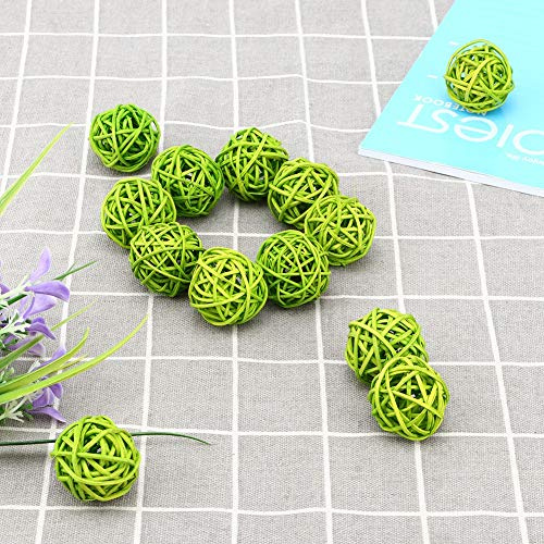 Aumotop Ornements de Boule de Rotin Bricolage Joli Vase Plafond Mural Guirlande Décoration D'éclairage d'arbre, 20 Pièces Boules Rotin Naturel écologiques pour Salon Magasin Fête Mariage (Jaune)