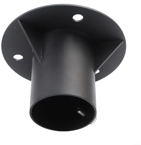 Besttoolifes Base de poste de valla de eslabones de cadena, brida redonda resistente con pernos de expansión y tornillos laterales, para buzón de lámpara y postes cilíndricos de acero (78 mm)
