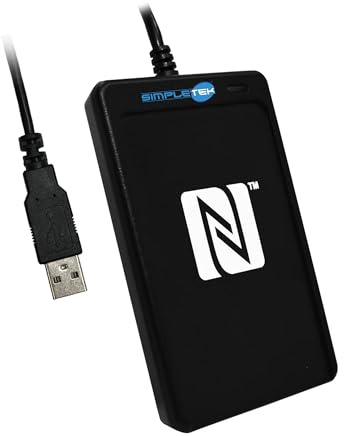 SIMPLETEK - Lector de tarjetas inteligentes NFC USB - Lector/escritor sin contacto CCID - SAM Ranura interna - Compatible con etiquetas NFC y tarjeta ISO 14443