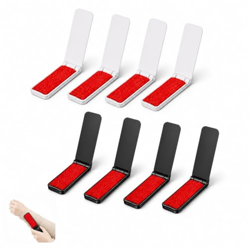 8 Stück Fusselbürste, Kleiderbürste Tierhaare, Mini Fusselrolle, Entfussler für Kleidung, Fusselbürste Kleidung, Faltbare Fusselbürsten in Weiß und Schwarz