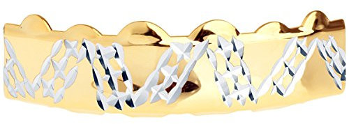 Gold Grillz - One size fits all - Diamond Cut Plate IV - Top