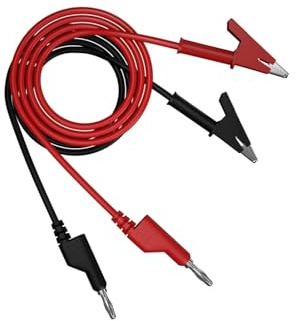 Aofan Multimeter Probe Test Cable Banana Plug to Alligator Clip Test Probe 15A1000V 4mm 1M (Black & Red) 2Pcs