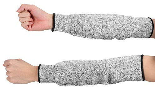 Alvinlite Maniche a Braccio Antitaglio, Guanto di Protezione Anti-Taglio e Anti-Abrasione Con Polsino, Manicotti Resistenti al Taglio 35cm per Protezione Del Braccio per Giardinaggio, Cucina