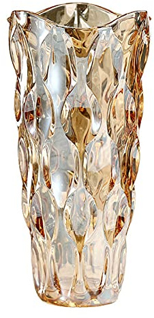 9.5 High Thickened Amber Glass Flower Vase for Home Decor, Dining Wedding Table Office Holiday Party Centerpiece Decoration