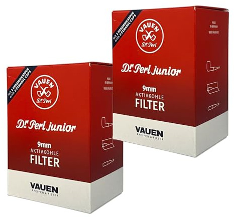 Dr. Perl Filter 19818 Dr. Perl Junior Activated Carbon Filter Large - 9 mm - Ju-Max 2 x 180 = 360 Filter - Vauen, Paper