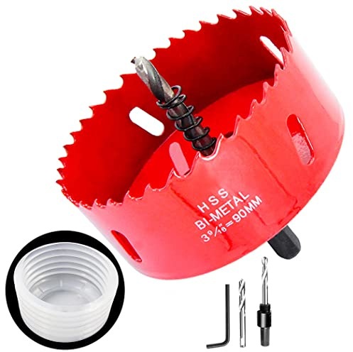 90mm Hole Saw and Hole Saw Accessories Dust Bowl 2PCS set,LAIWEI hole saw dust collector for all hole saws up to 125mm cutting diameter