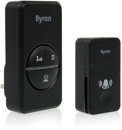 Byron DBY-23452BS Wireless Doorbell Set - Kinetic Energy - Black