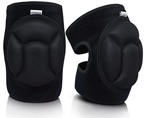 Monbessi Knee Pads for Men/Women, 20MM Thick Foam Work Knee Pads for Garden, Construction, Cleaning (Black)