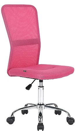 Mingone Bürostuhl Mesh, höhenverstellbar, bis 120kg (1, Rosa) | Schreibtischstuhl Mesh-Atmungsaktiv, 360° drehbar, Höhenverstellbar, Lendenwirbelstütze, Büro/Computer
