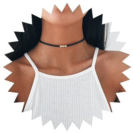 Yheakne Vintage Wildleder Halsband Halskette Goldperlen Samt Halsband Halskette Schwarzer Samt Leder Halskette Boho Schwarze Perlen Halsband Halskette Schmuck Für Frauen Und Mädchen