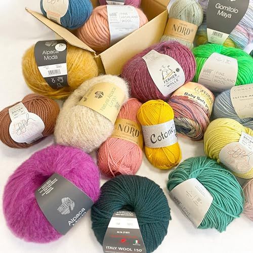 Überraschungs Premium Paket 1 kg Wolle hochwertig exklusiv Neuware Wollpaket Mischpaket