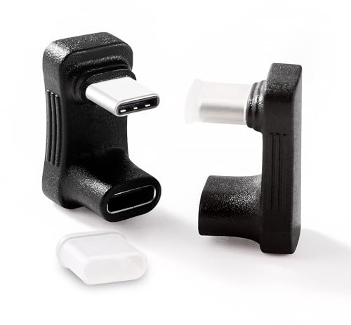 KUOQIY 2 Piezas Adaptador USB C 3.1 Macho a Hembra en Forma de U, Adaptador USB C de 180 Grados con Carga de Video de 10 Gbps PD 100W 4K a 60 Hz, para Ordenador Tableta Móvil