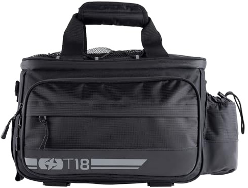 Oxford T-Series T18 Quick Release Cycle Rack Top Bag with Panniers, 18l, Black