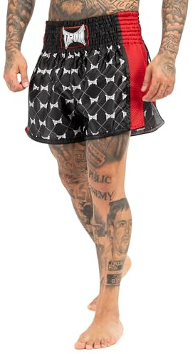 Tapout Herr thaibox-byxor, Sorrento, svart/röd/grå, XL, Svart/röd/grå, XL