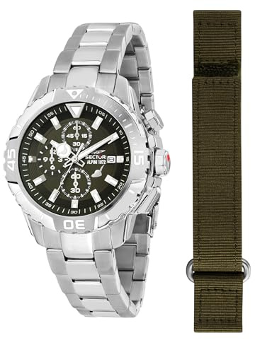 Sector No Limits Alpini Orologio Uomo, Cronografo, Analogico, 43 mm, Collezione LEGEND - R3273735005