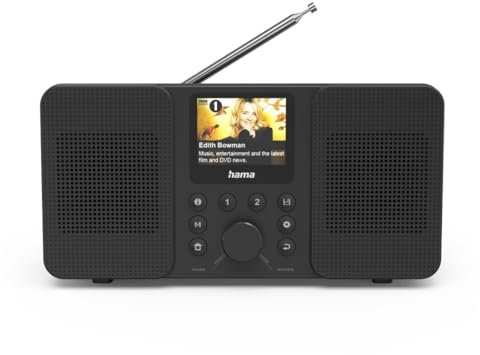 Hama Radio Sveglia Digitale Internet Portatile Dab/Dab+/FM, Bluetooth 5.2, WiFi, 30 preset, AC, Altoparlante Stereo 6W su AC, Controllo tramite Appli - Nero