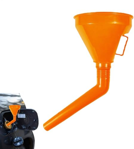Kit entonnoir de voiture - Entonnoir de liquide pour voiture, entonnoir de moteur - Entonnoir de réparation de voiture - Orange - Entraînement mains libres - Entonnoir de coude - Réservoir avec filtre