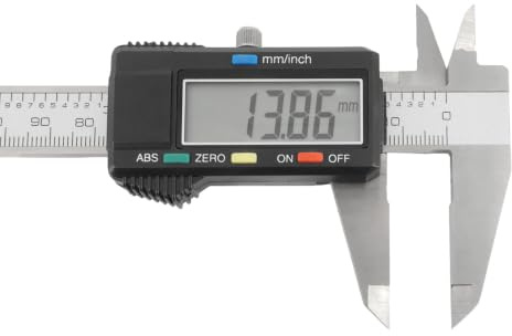 ASIMETO Digitaler Messschieber für Linkshänder 150 mm | Schieblehre aus rostfreiem Stahl, 0,01 mm Auflösung, nach ISO 13385-1