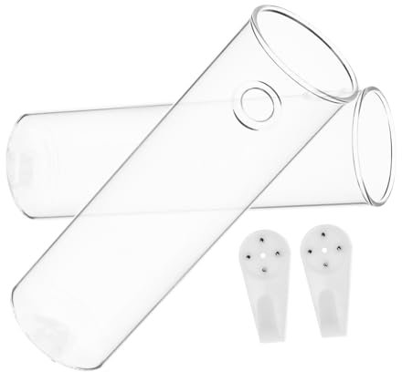 DECOMELODY 2 Stück Wandvase Aus Klarem Glas 4,7x15cm Hängende Glasflasche Für Wanddeko Blumenhalter Für Frische Blumen Und Pflanzenstecklinge Transparent Minimalistisches Wandpflanzgefäß