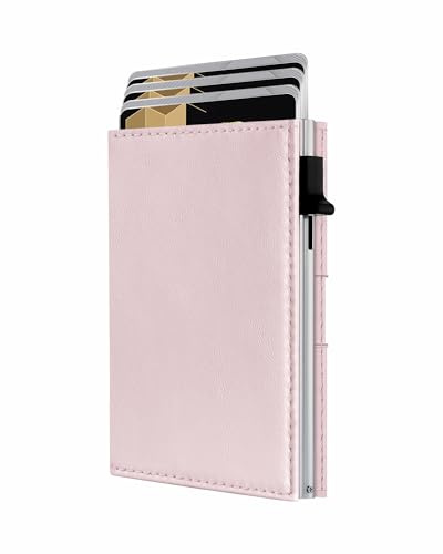 QLD RFID Wallet Women - Small Slim Trifold Wallet Anti-Theft Pop up Card Holder, Minimalist, Ultra Thin, Front Pocket, Premium Leather, 9-11 Cards Capacity | ID Window | Cash Slot