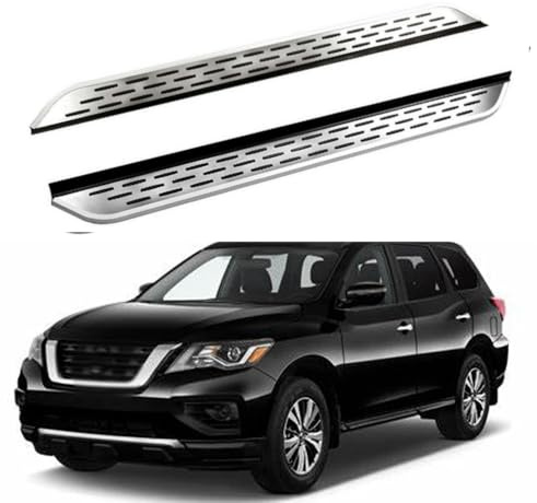 TINIANHHCT Estribo para Nissan Pathfinder 2013-2021, escalones laterales de 600 libras, barra Nerf de aluminio, 2 piezas de partículas y soportes plateados
