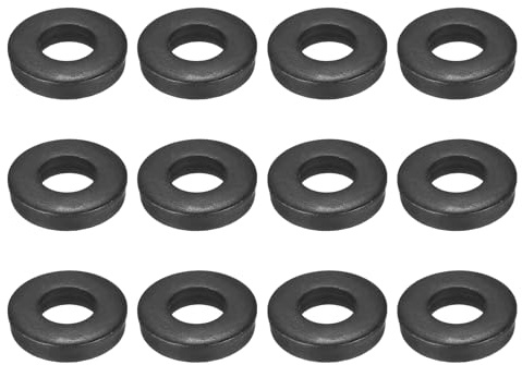 sourcing map 12 arandelas planas negras de 5/8 pulgadas para tornillo M16, arandelas de metal de acero de 16 mm de diámetro interior de 35 mm de diámetro exterior de 8 mm de longitud para uso