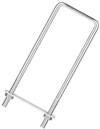 Unifizz Bulloni a U quadrati, 3 set di 3 bulloni M8 in acciaio inossidabile 304, larghezza interna 60 mm, lunghezza 200 mm, con dadi e piastra del telaio per automobili, barche, rimorchi